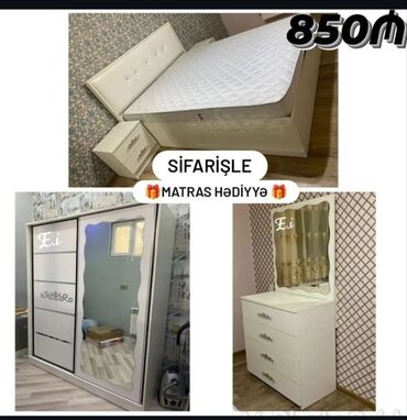 Yataq otağı dəstləri: 2 təknəfərlik çarpayı, Dolab, Tumba, Türkiyə, Yeni — 4