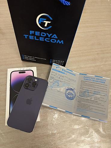 i̇phone pro: IPhone 14 Pro, 512 GB, Deep Purple, Zəmanət — 1