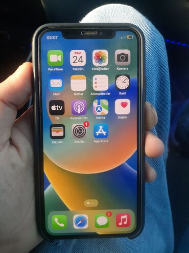 Apple iPhone: IPhone X, 64 GB, Qara, Barmaq izi, Simsiz şarj, Face ID