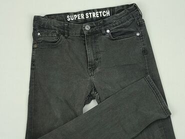 jeansy z łańcuszkami po bokach: Spodnie jeansowe, 12 lat, 146/152, stan - Dobry