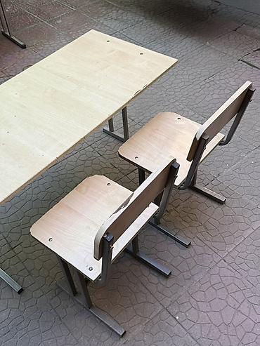 small table: Парта на двоих + 2 стула (комплект) - Назначение: для школы, детского — 2