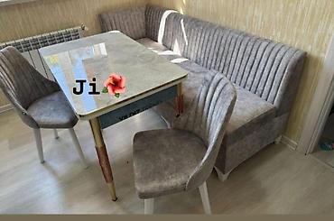 stol uzleri: Yazı masası – 230₼ Ölçü: 120×170×50 sm - Neytral boz rəngli, müasir — 1