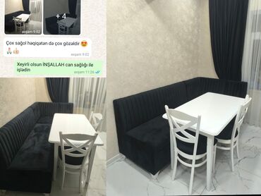 Masa və oturacaq dəstləri: Mətbəx üçün, Yeni, Açılan, Dördbucaq masa, 4 stul — 25