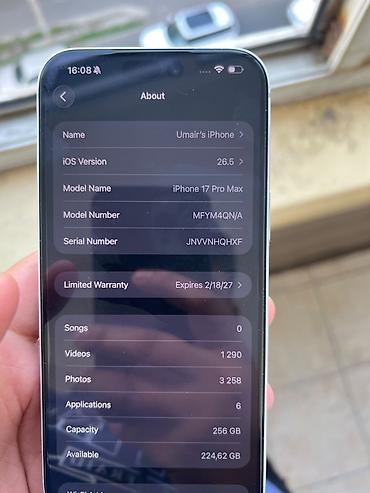 11 iphone: IPhone 17 Pro Max, 256 ГБ Характеристики по скриншотам: - Модель — 2