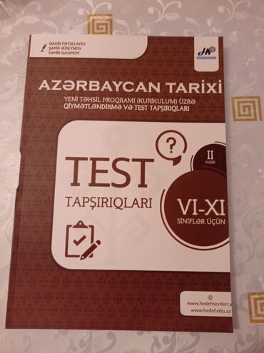 azərbaycan mətbəxi kitabı: Azərbaycan Tarixi test kitabı 6 manat