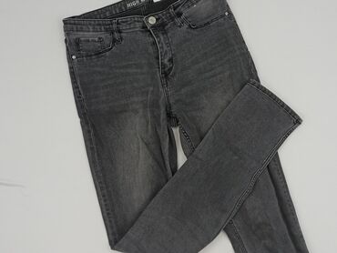 black slim jeans: Spodnie jeansowe, H&M, 15 lat, 170, stan - Dobry