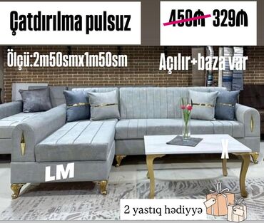 Yataq otağı dəstləri: Künc divan, Qonaq otağı üçün, Bazalı, Açılan, Kitab