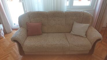 police za cveće: Three-seat sofas, Textile, color - Beige, Used