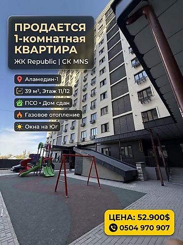 Батирлерди сатуу: 1 бөлмө, 40 м², Элитка, 11 кабат, ПСО (өз алдынча бүтүрүү) — 1