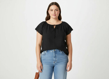 czarne obcisła bluzki z długim rękawem: Women's blouse, size 2XL