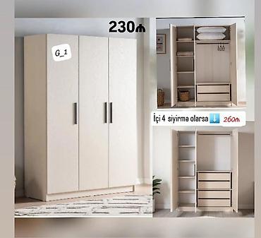 Üç qapılı paltar dolabları – G_1 seriyası - Ölçü: 200×120×47 sm