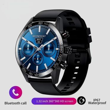 nis: Lige Bluetooth Smart Watch Sat je Crne boje sa crnom narukvicom