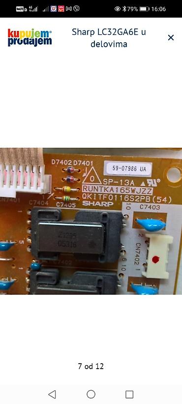 Aksesoari za TV i video: Sharp LC32GA6E – delovi Raspoložive originalne ploče i moduli za TV — 8