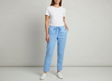 spodnie wide leg materiałowe: DKNY, Spodnie materiałowe damskie, rozmiar L