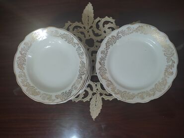 зеркало посуда: Набор столовых тарелок под первые и вторые блюда. В наличии по 9 шт