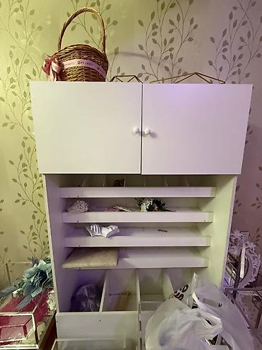 Digər mebel: Cəmi 6 polkadır. Hər biri 1.80 m dır. Plusda şkaf. Cəmi halında 170 — 4