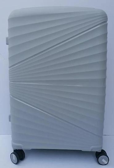 Putni koferi i torbe: Veliki kofer na točkiće – tvrda školjka, sivi - Materijal: tvrda — 11