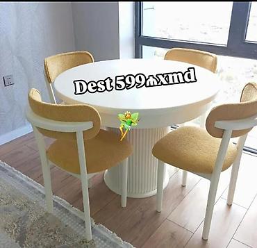 yumru taxt: Mətbəx üçün, Yeni, Açılmayan, Yumru masa, 4 stul — 1