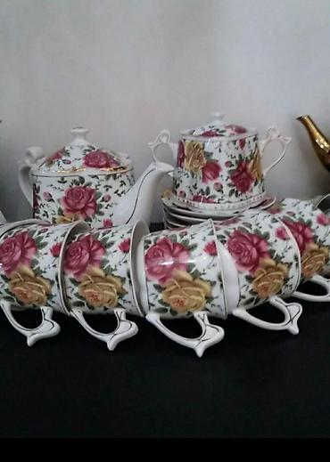 Çay dəsti, rəng - Ağ, Farfor, 6 nəfərlik