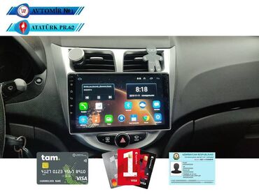 avto monitorlar: Hyundai Accent-Solaris 10-16 Android Monitor DVD-monitor ve android