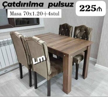 Divan və masa dəstləri: Masa dəsti MASA +4 STULL💥 Qiymət : 225₼ Masa ölçü: 70x1.20