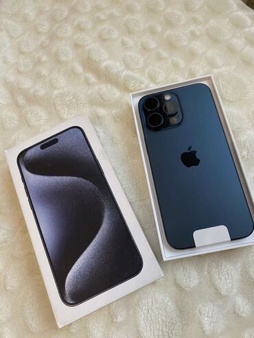 телефон fly nimbus 15: IPhone 15 Pro Max, 128 GB, Blue Titanium, Zəmanət, Barmaq izi, Face ID