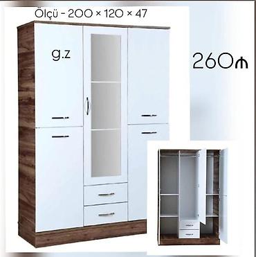 paltar asma: Üç qapılı paltar şkafı – güzgülü model - Ölçü: 200 × 120 × 47 sm - — 1