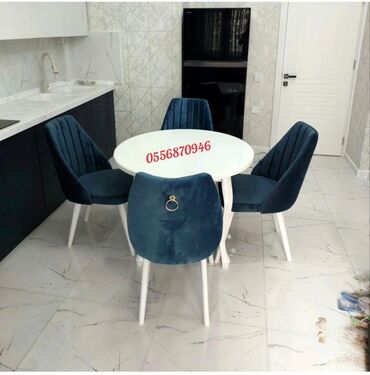 Masa və oturacaq dəstləri: Qonaq otağı üçün, Yeni, Açılan, Dördbucaq masa, 6 stul — 21