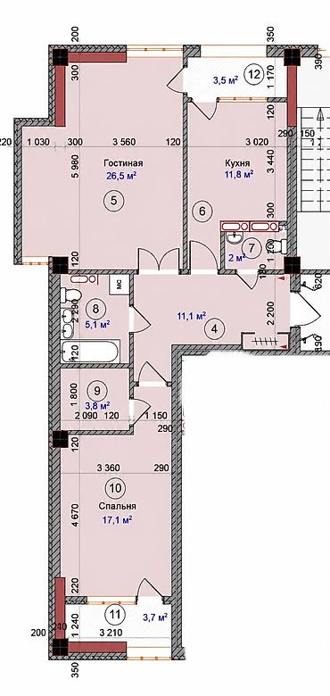ocoo mega house: 2 комнаты, 80 м², 7 мкр Элитка, 9 этаж, Евроремонт — 4