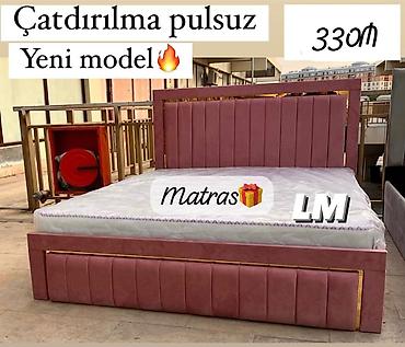 kravat: Yeni model iki nəfərlik çarpayı - Rəng: toz-çəhrayı (zərif qızılı — 1