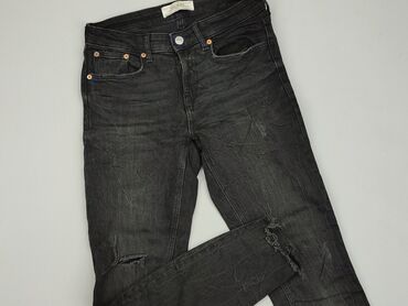 czarne t shirty z dekoltem v: Jeans, Zara, S (EU 36), condition - Perfect