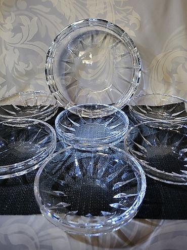 Činije: Servis cinija za poslastice itd.tezak kristal rucna obrada. Servis — 5