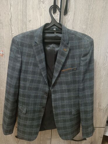 пиджак кожа: Костюм 4XL (EU 48), цвет - Серый