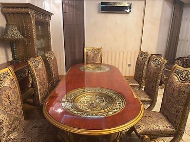 klasik divan: İşlənmiş, Klassik divan, Divan, 2 kreslo, Bazasız, Açılmayan — 10