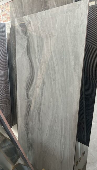 Kafel və metlax: Böyük ölçülü keramika plitə – boz mərmər effekti - Material