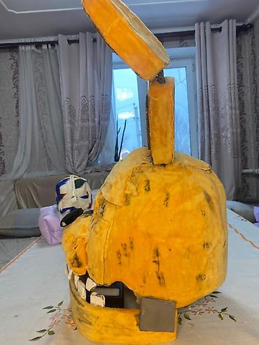 Карнавальные костюмы: Крафтовая маска-аниматроника в стиле кролика (жёлтая), для косплея и — 2