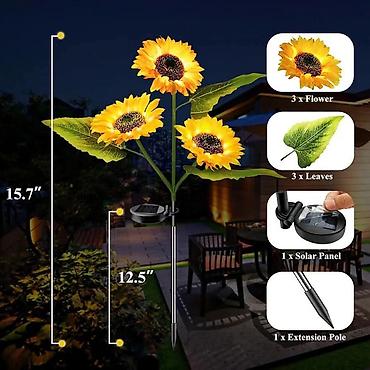 sanjalica 29: Solarna lampa suncokret se puni pomocu solarnog panela. Lampa ima — 3