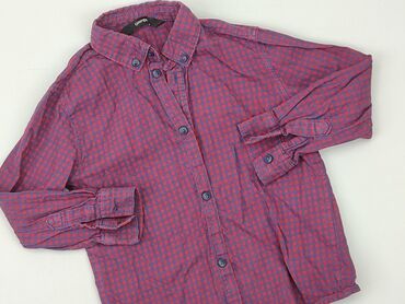 długie jeansy: Shirt 3-4 years, condition - Good, pattern - Cell, color - Red