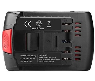 li ion: Bosch uyğun batareya – 18V Li‑ion, 6.0Ah (model BAT609/BAT610G tipli) — 3