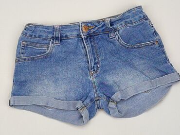 spodenki jeansowe z przetarciami: Krótkie spodenki, DenimCo, 11 lat, 140/146, stan - Dobry
