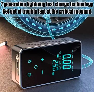 Avtomobil kompressorları və nasosları: Daşınan rəqəmsal hava kompressoru – powerbanklı çoxfunksiyalı şin — 8