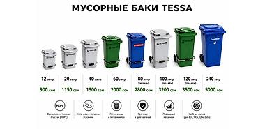 мусорный: Материал: Пластик, На колесах, 240 л — 2