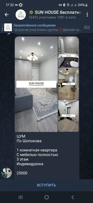 Сниму квартиру: 1 комната, 35 м², С мебелью