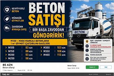 şifi: İnşaat betonu M-100, Həcm: 100000 kubmetr, Sifarişlə — 1