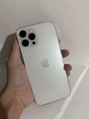 Apple iPhone: IPhone 12 Pro Max, Б/у, 256 ГБ, White Titanium, Защитное стекло, Чехол, 96 %