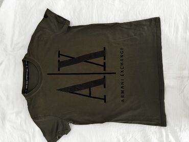 srebrna torbica sa cirkonima: Short sleeves T-shirt, M (EU 50), Emporio Armani, color - Khaki, Cotton