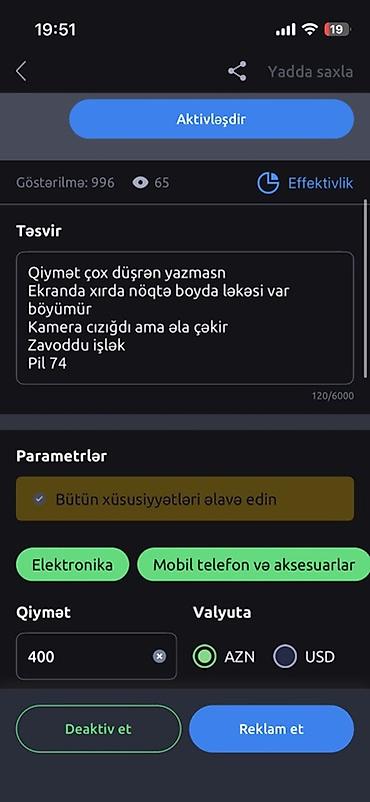 IPhone 13 mini, Mavi, Face ID lalafo.az -da IPhone 13 mini, Mavi, Face ID