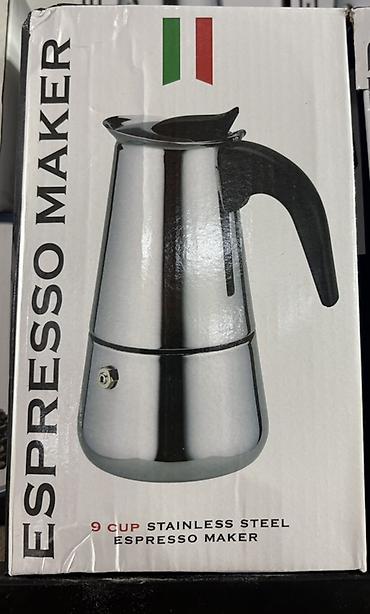 qoyun eti: Espresso qəhvə qabı – 9 fincan, paslanmayan polad - Material — 1