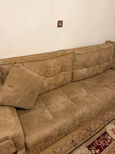 divanla: 🛋️ Künc divan satılır! Rəngi: Qəhvəyi-bej 🤎 ✅ Künc divan ✅ Açılan — 3