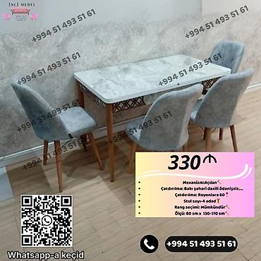 embawood dolab: Mətbəx üçün, Yeni, Açılan, Dördbucaq masa, 4 stul — 1